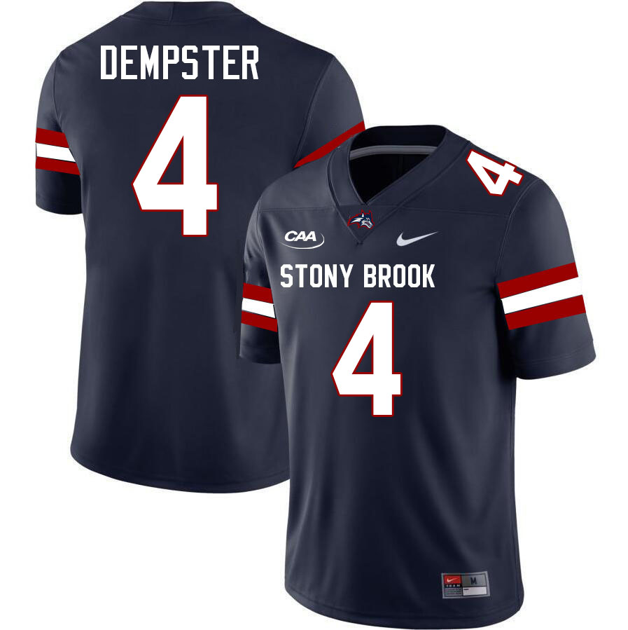 Stony Brook Seawolves #4 Roland Dempster College Football Jerseys,Uniforms-Navy